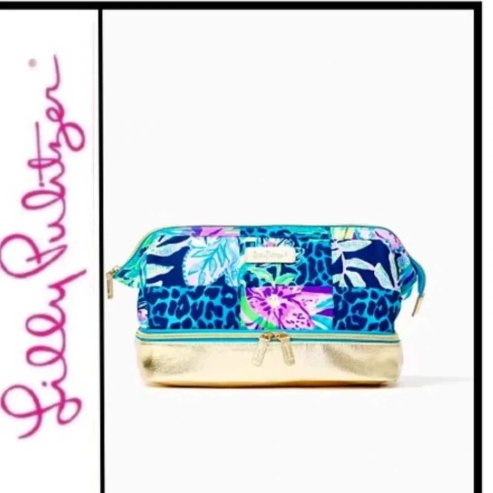 RARE NWT Lilly Pulitzer Pop Up Party Patch Makeup Pouch